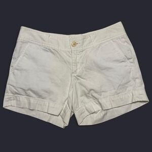 Lilly Pulitzer Low Rise Womens Size 2 White 100% Cotton Chino Shorts